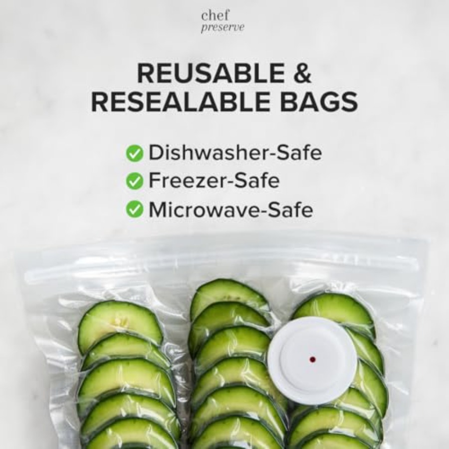Reusable Vacuum Sealer Bags fo - Food Storage Bags Reusable recension och pris