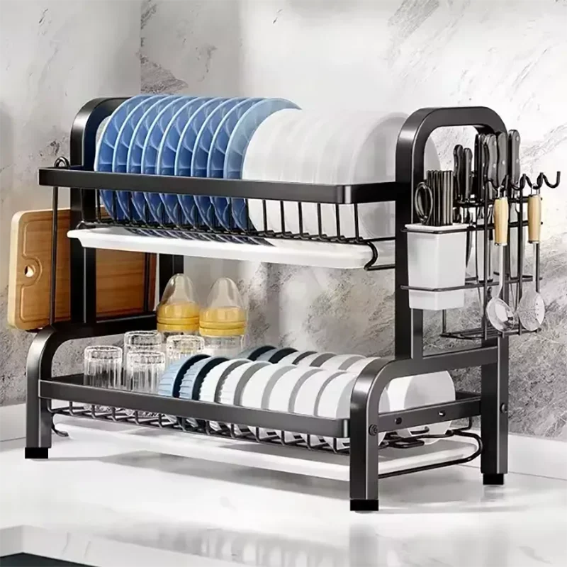 Compact 2-Tier Stainless Steel - Food Storage Organiser recension och pris