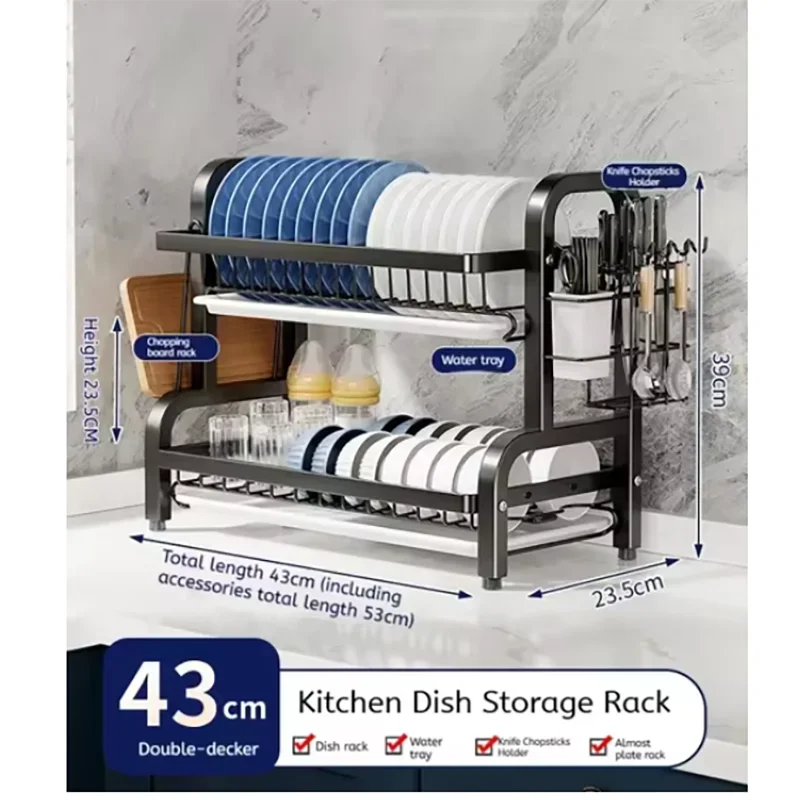 Compact 2-Tier Stainless Steel - Food Storage Organiser recension och pris