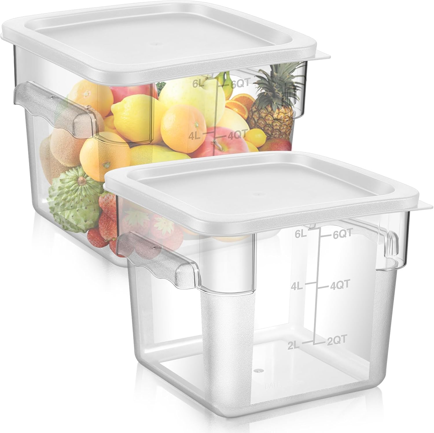 2 Pieces Square Food Storage C - Food Storage Plastic Containers With Lids recension och pris