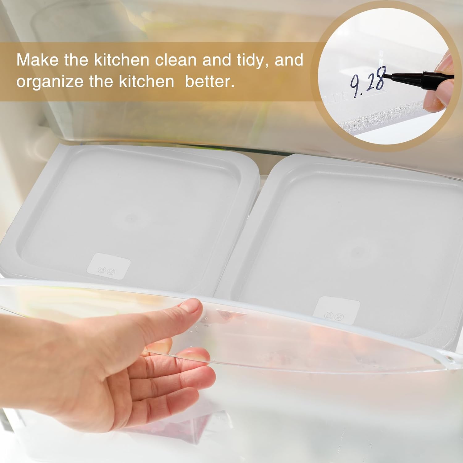 2 Pieces Square Food Storage C - Food Storage Plastic Containers With Lids recension och pris