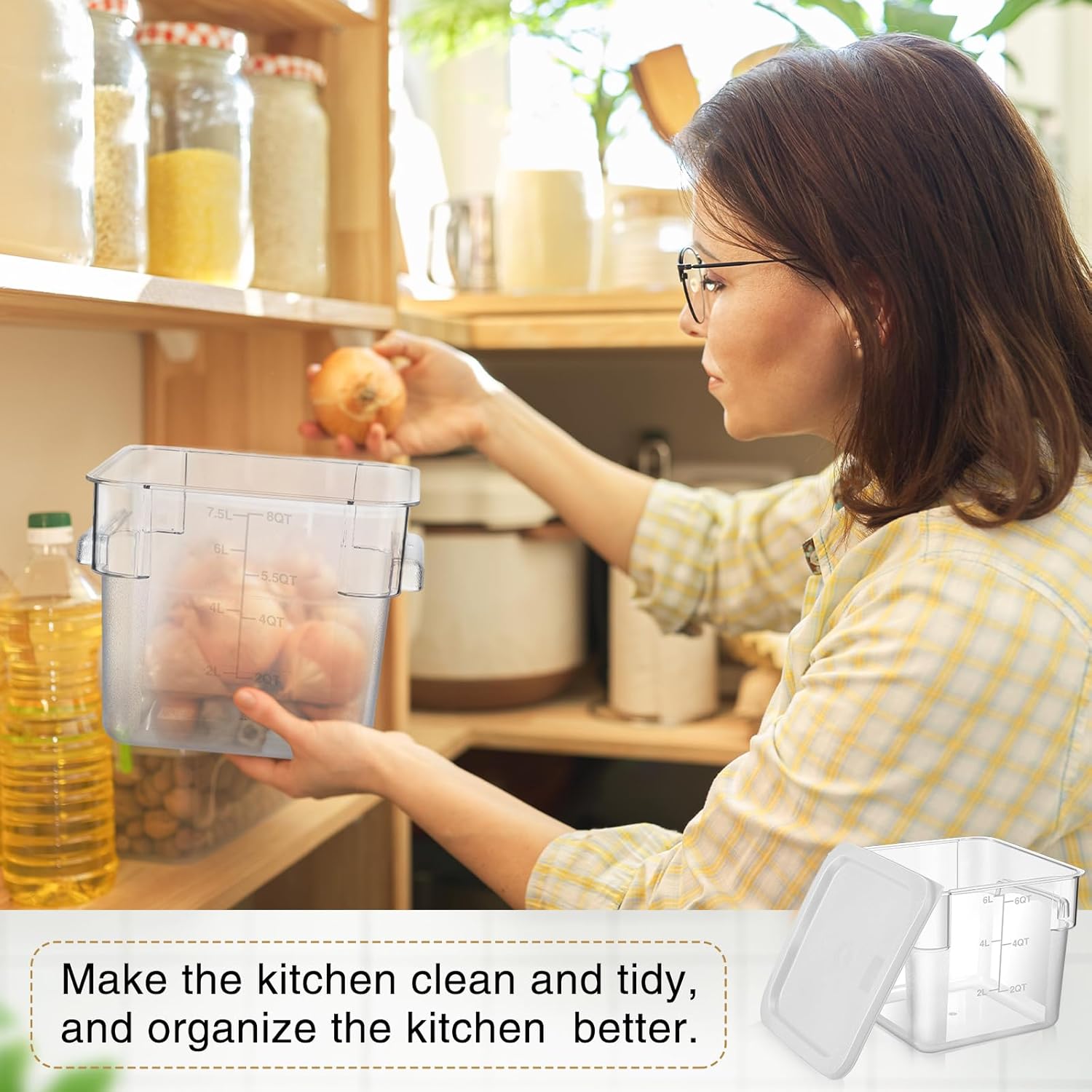 2 Pieces Square Food Storage C - Food Storage Plastic Containers With Lids recension och pris