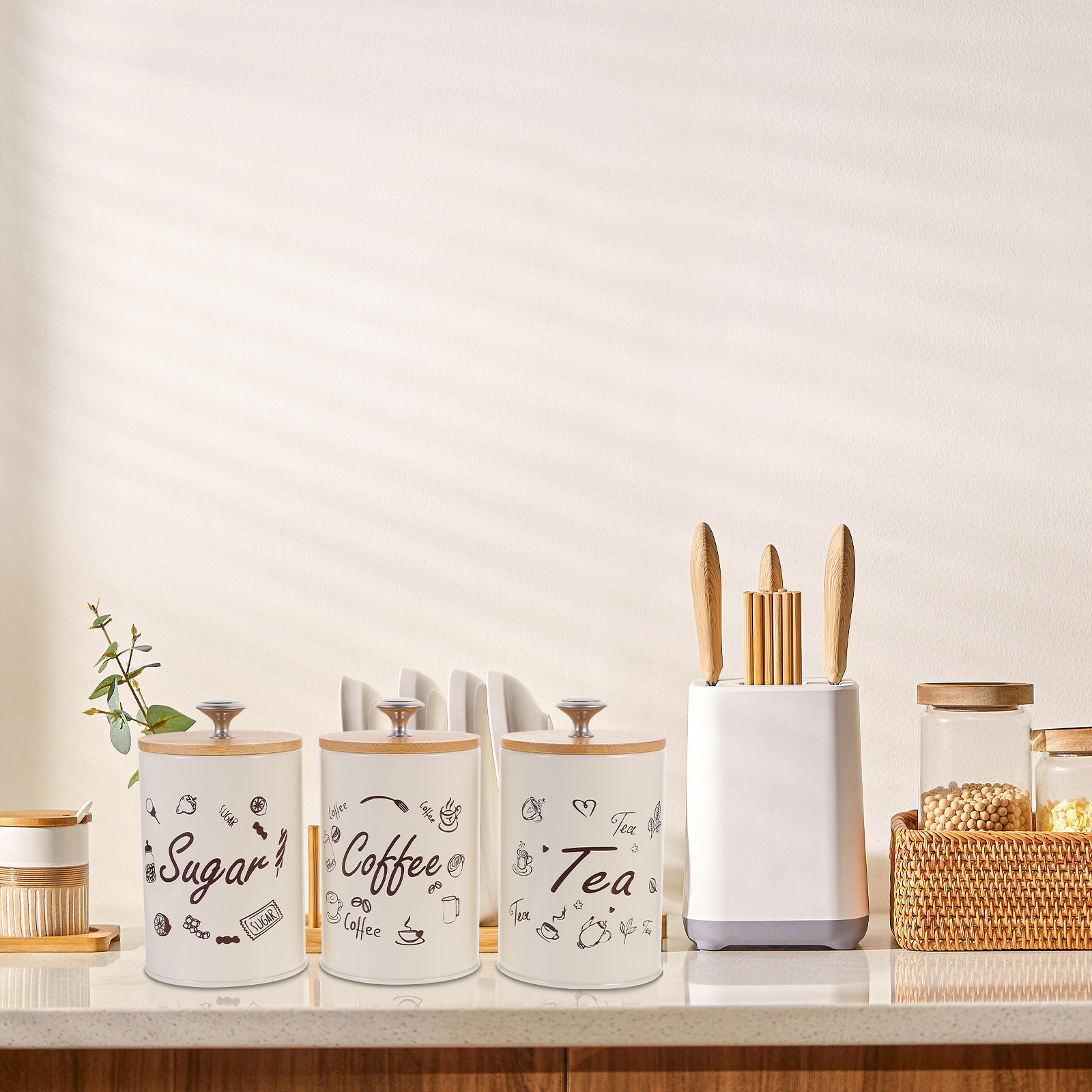 Tea Jar 3pcs Coffee Storage Ca - Food Storage Jars Plastic recension och pris