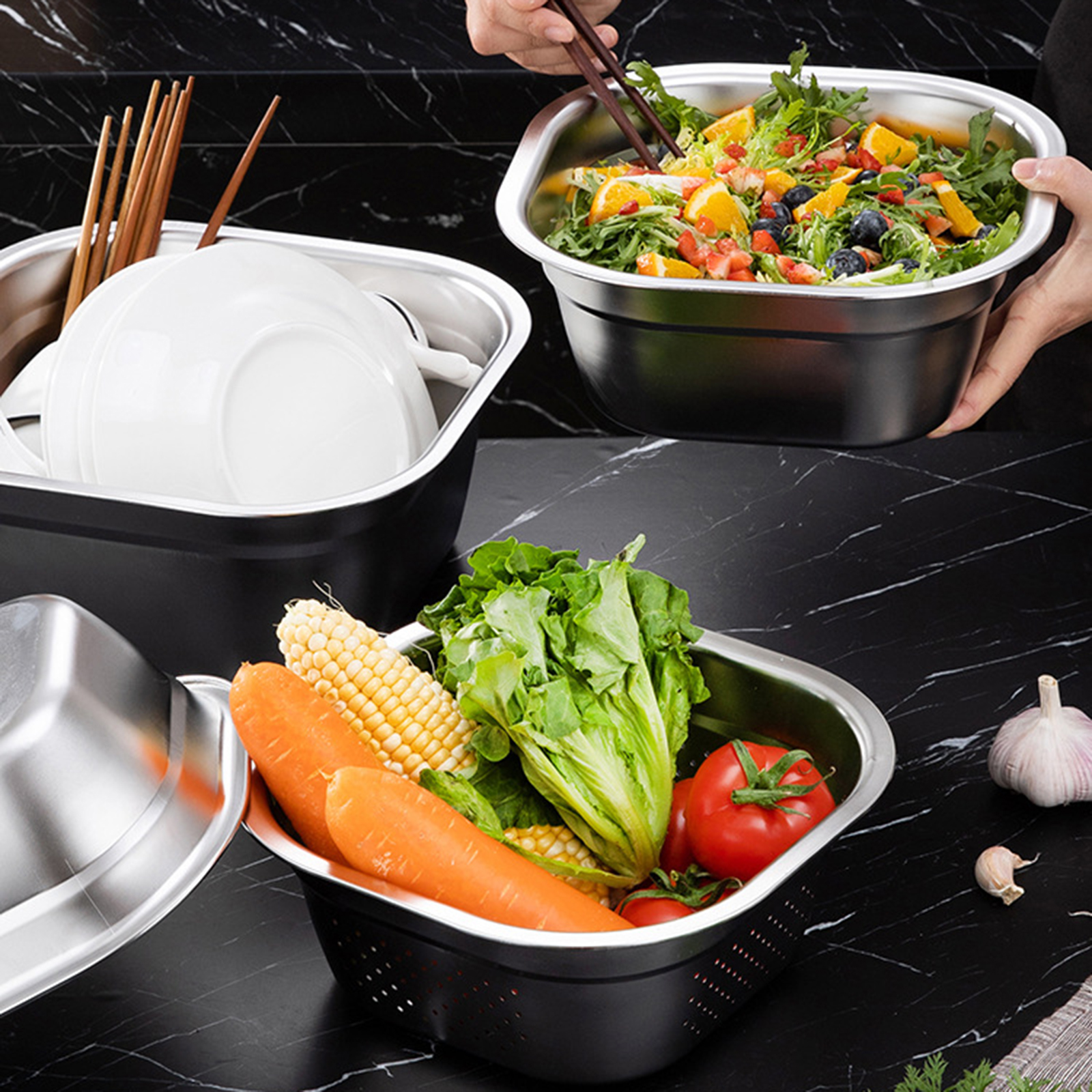 Stainless Steel Square Basin V - Food Storage Time recension och pris