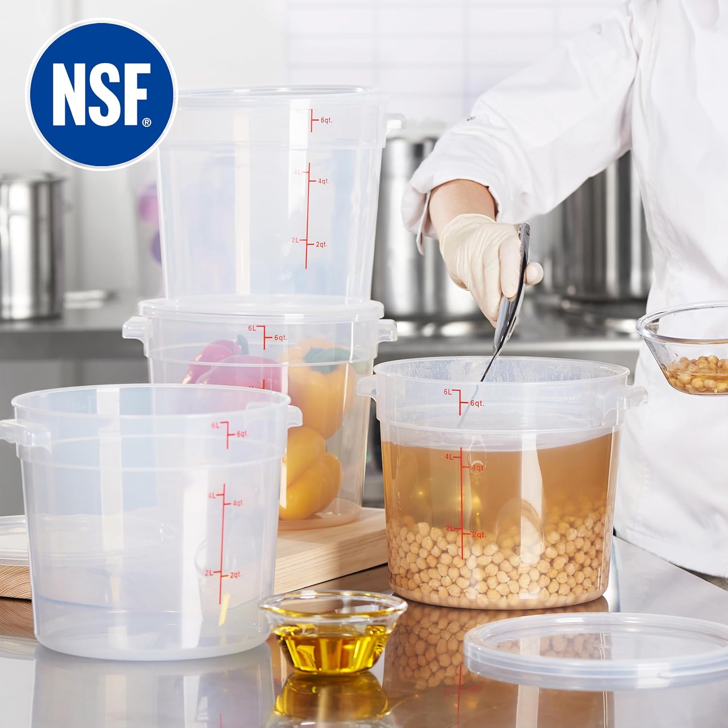 6 Quart Translucent Food Stora - Food Storage Quart Containers recension och pris