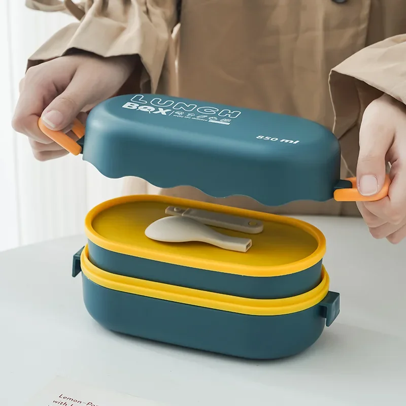 850ML Lunch Box Double-layer P - Food Storage With Compartments recension och pris