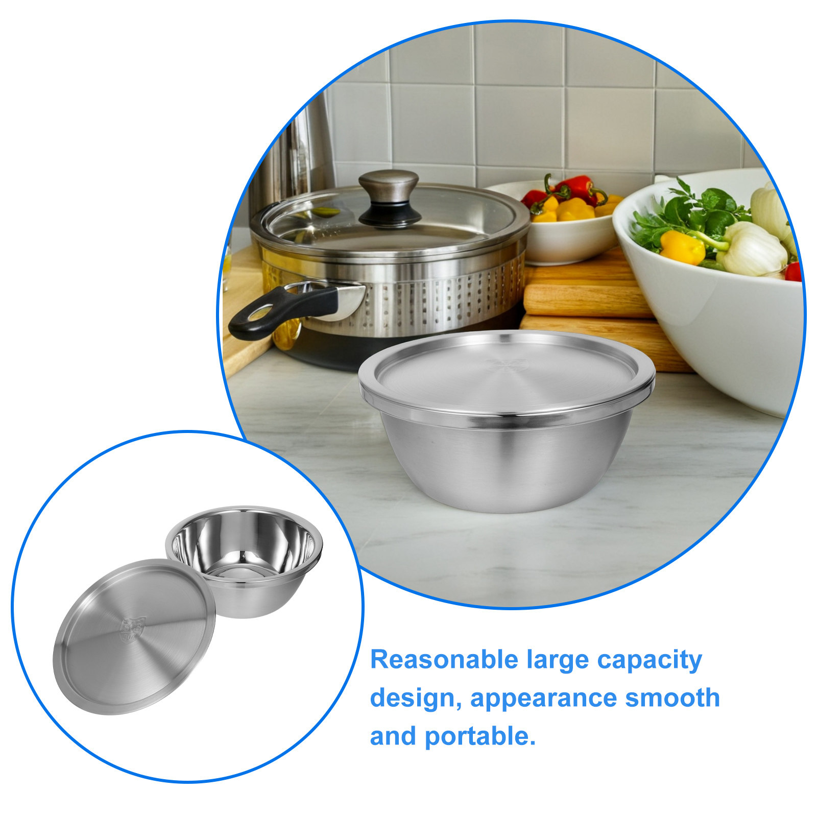 1Set Stainless Steel Mixing Bo - Food Storage Stainless Steel Containers recension och pris