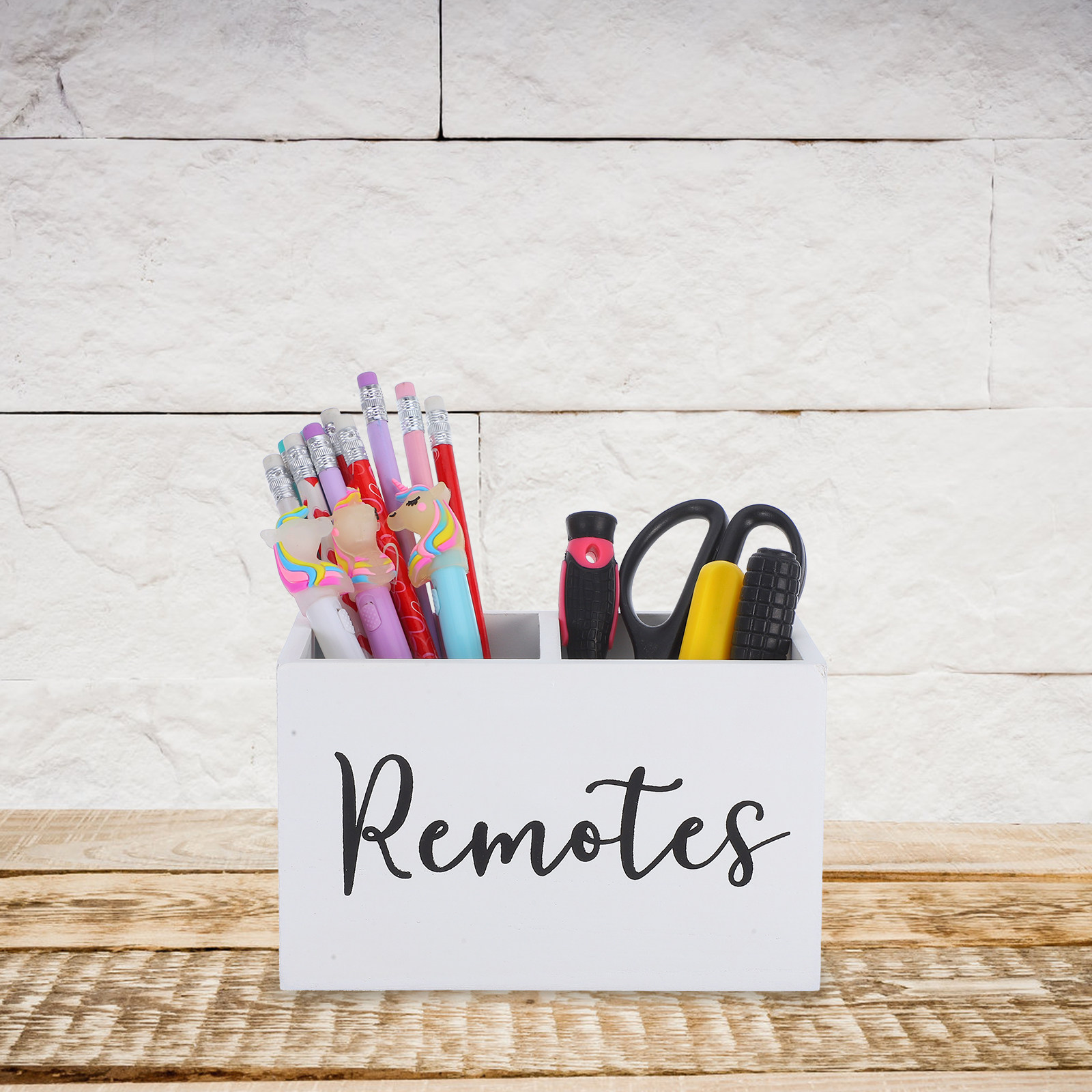 Rustic Wood Remote Control Hol - Food Storage With Compartments recension och pris