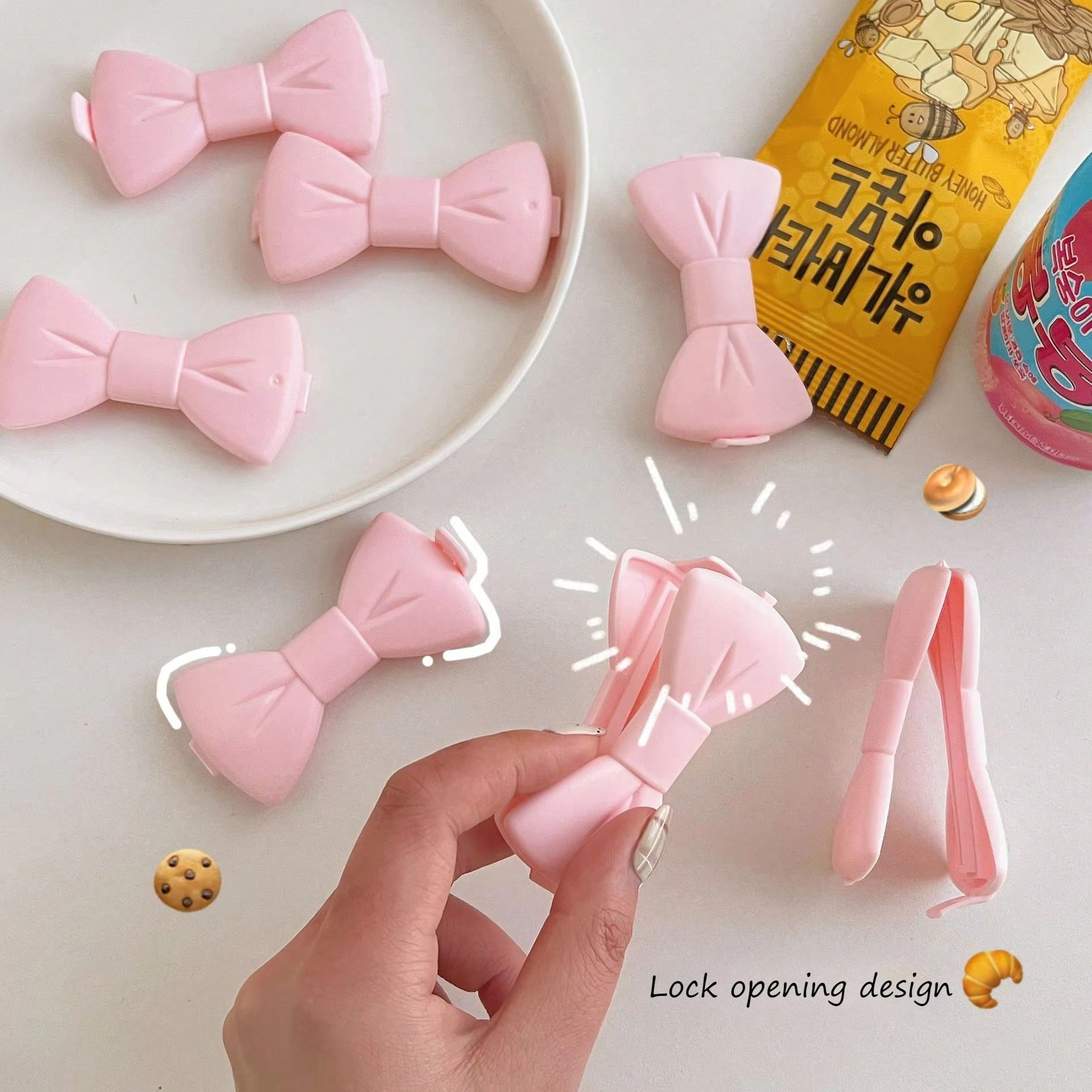 5PCS Kawaii Food Sealing Clip  - Food Storage Bags Reusable recension och pris