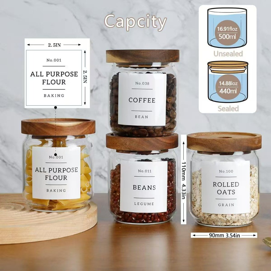 16 OZ Stackable Glass Food Sto - Food Storage Jar Labels recension och pris