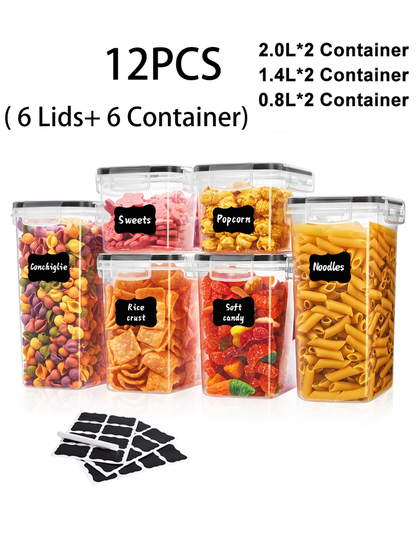 12pcs，Airtight food storage co - Food Storage Jar Labels recension och pris