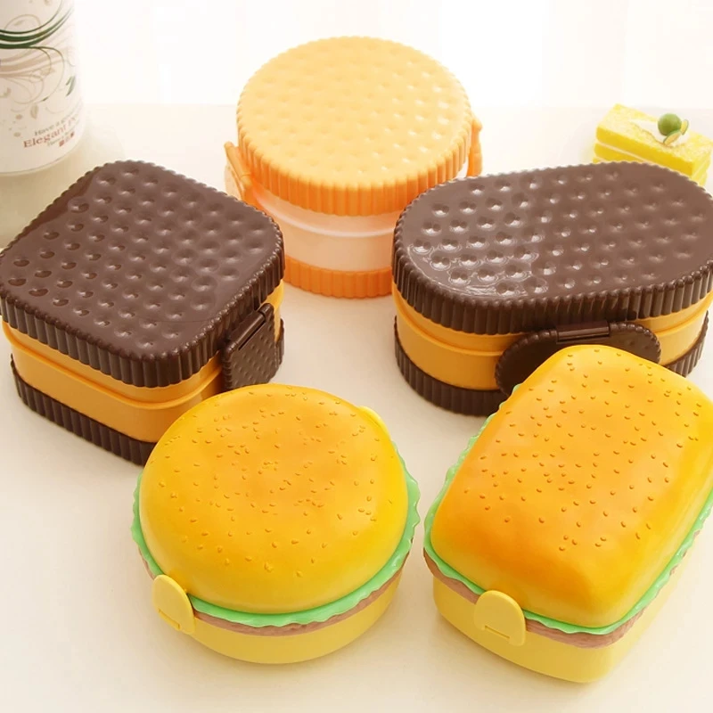 Hamburger Lunch Box Double Tie - Food Storage With Compartments recension och pris