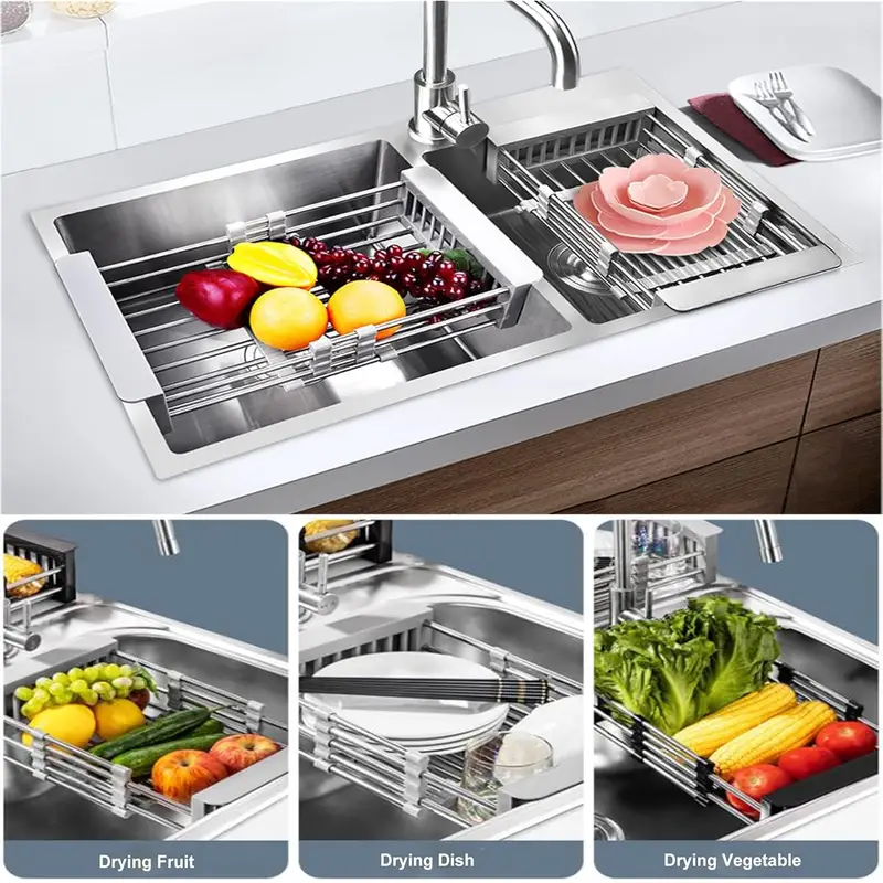 Expandable Stainless Steel Sin - Food Storage Organiser recension och pris