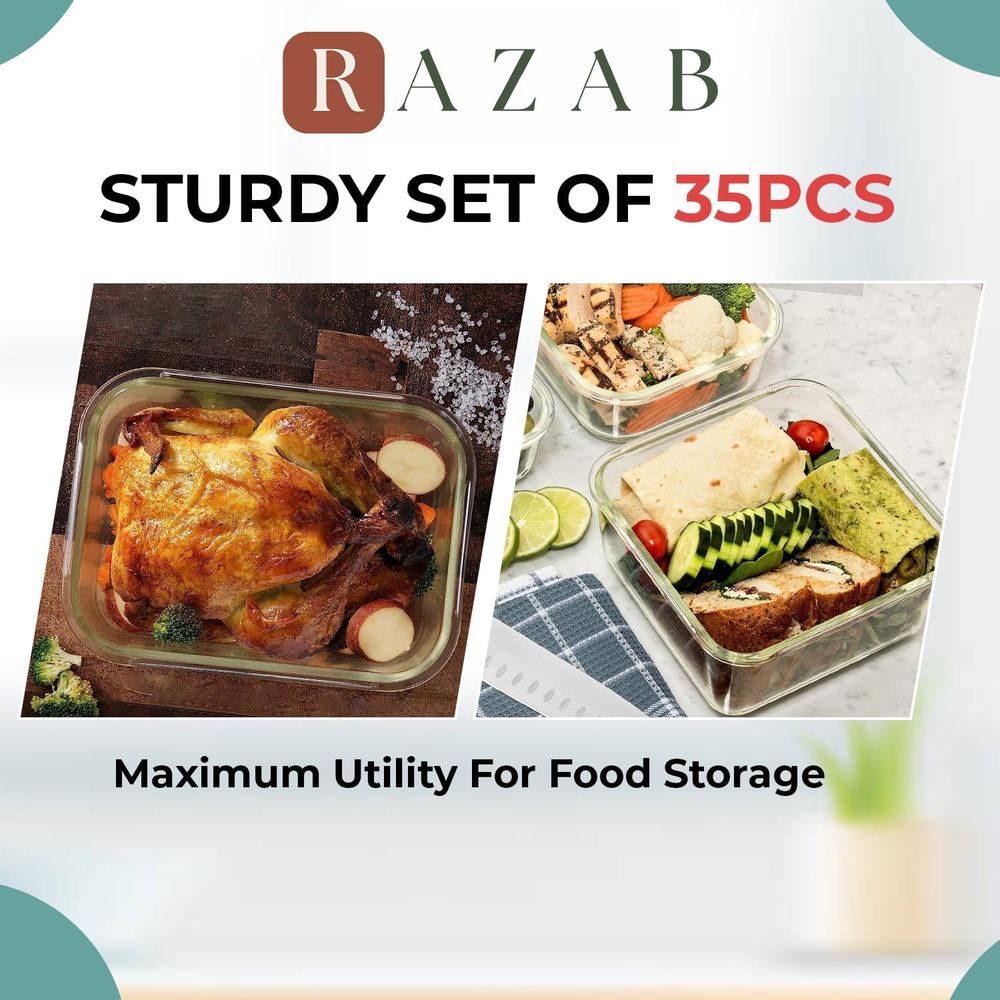 Pc Set Glass Food Storage Cont - Food Storage Plastic Containers With Lids recension och pris