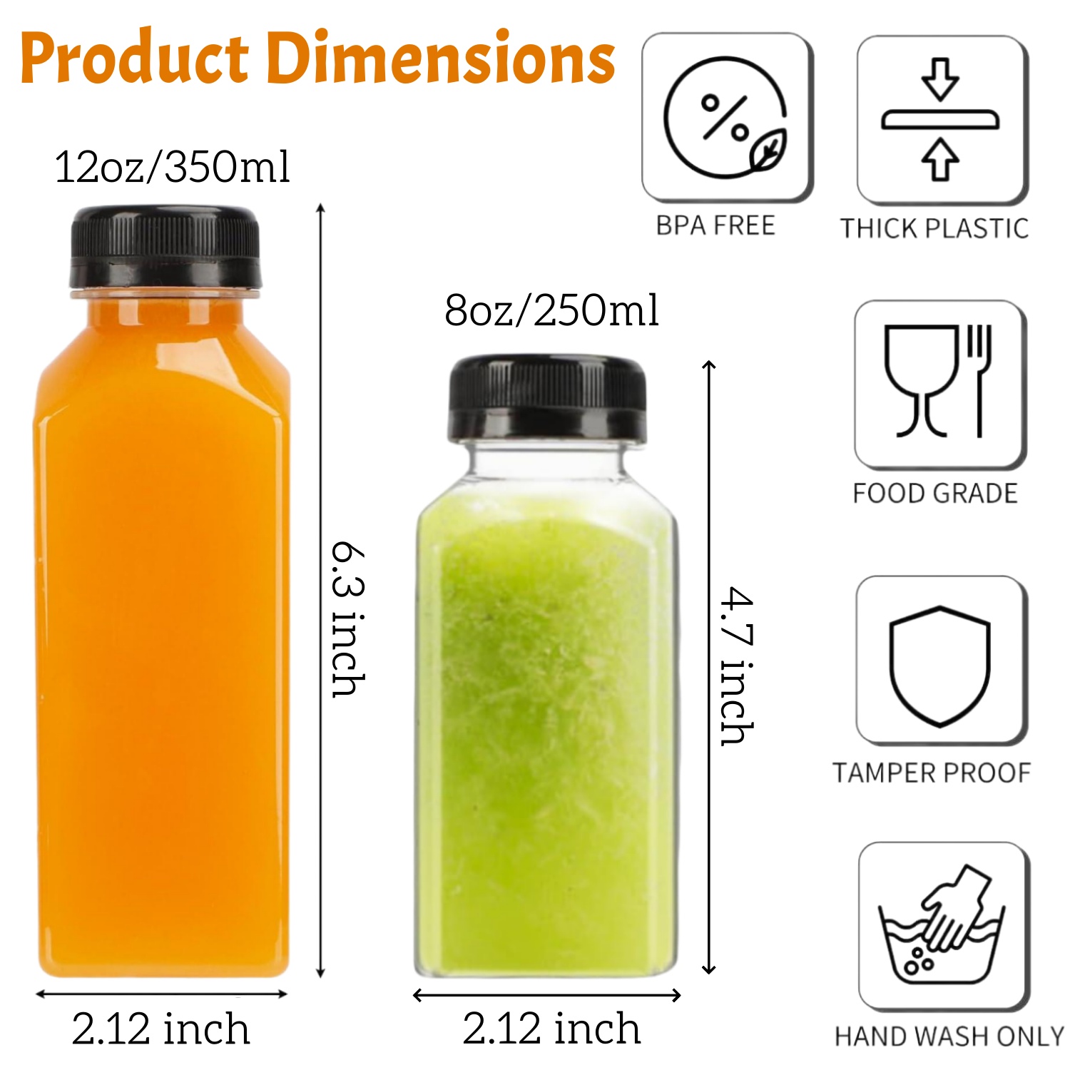 20-80pcs Plastic Juice Bottles - Food Storage Jar Labels recension och pris