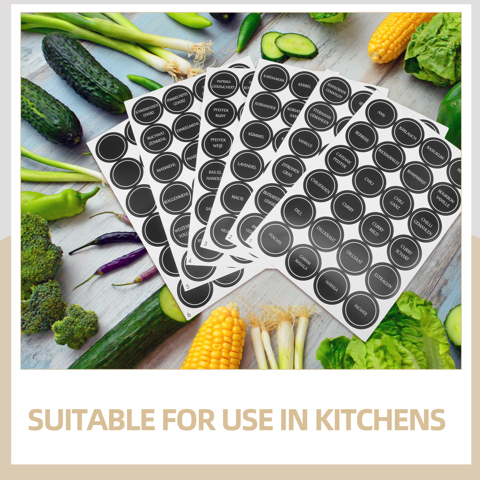 6 Sheets Round Spice Jar Label - Food Storage Jar Labels recension och pris