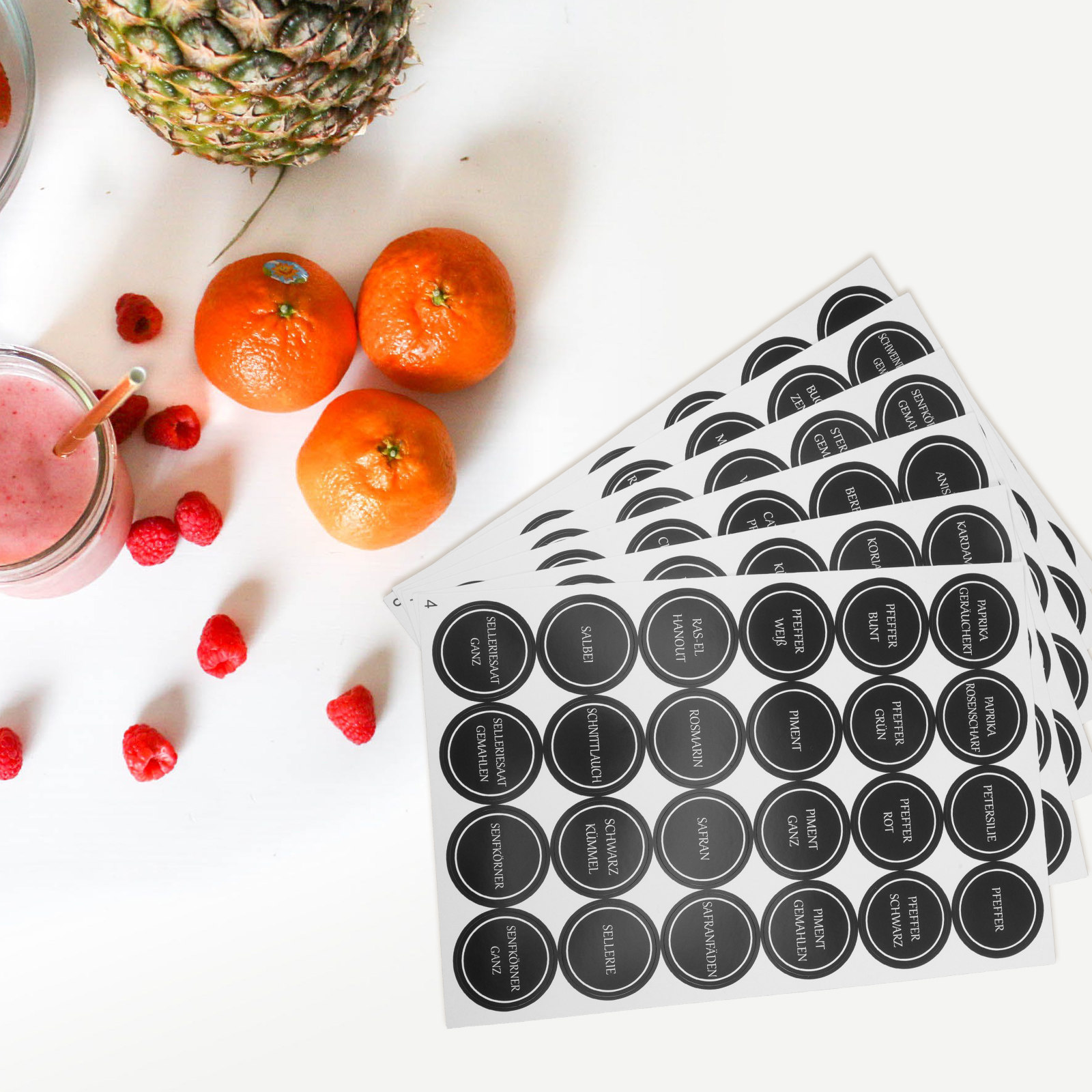 6 Sheets Round Spice Jar Label - Food Storage Jar Labels recension och pris