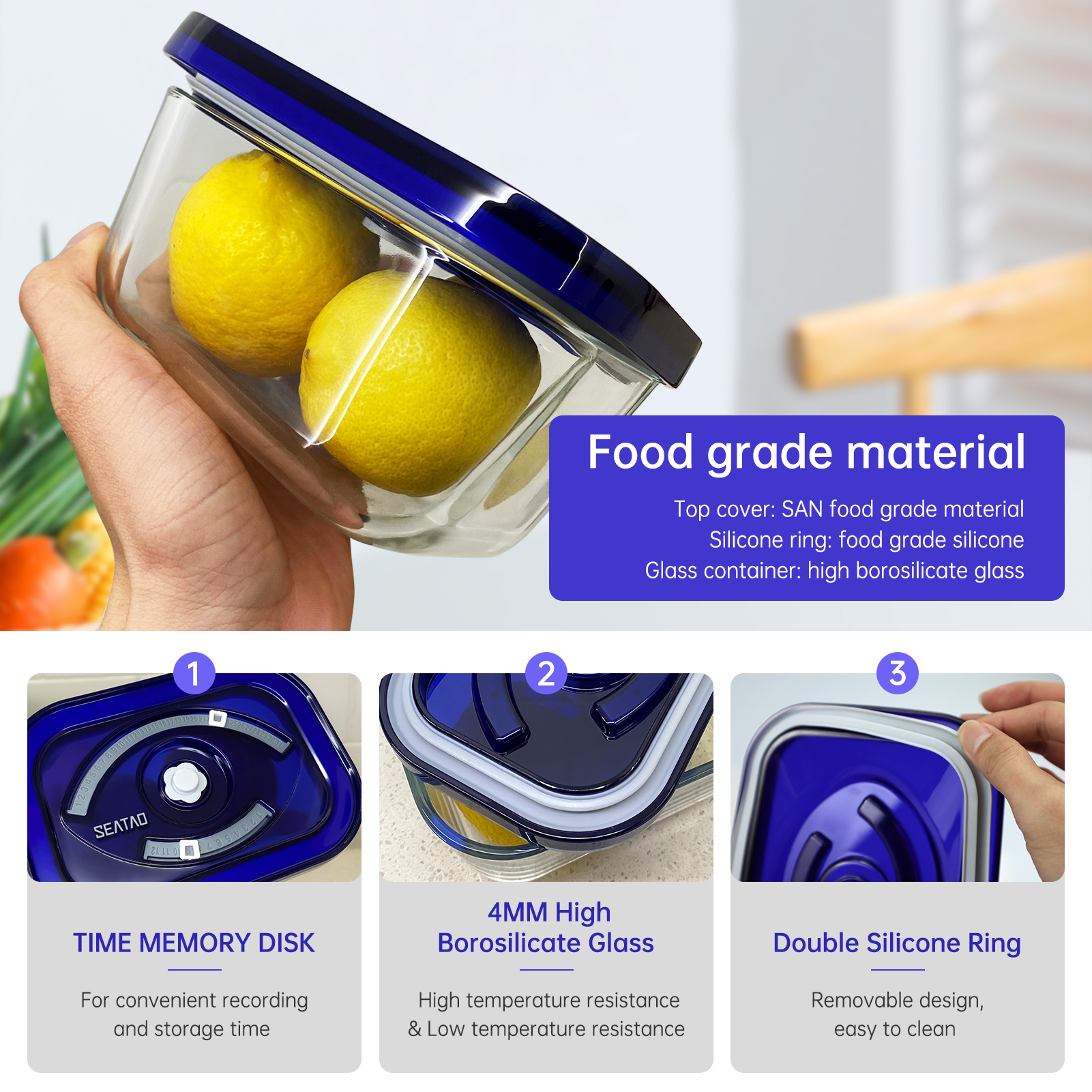 SEATAO Glass Food Storage Cont - Food Storage Time recension och pris