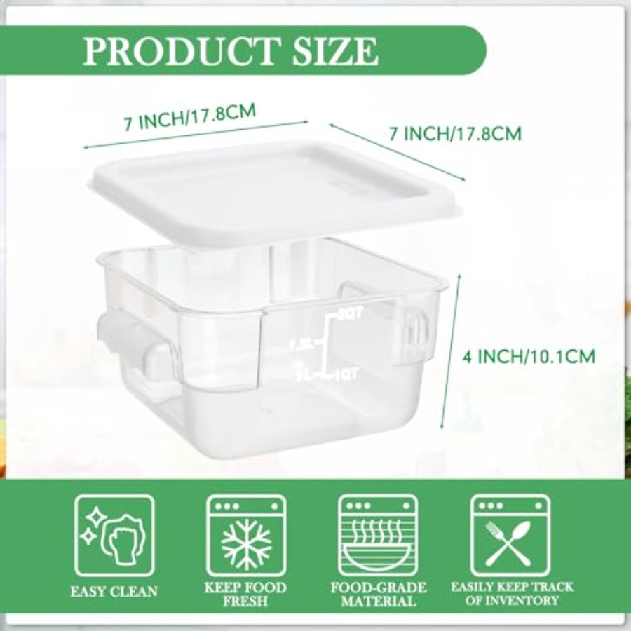 8 Pcs 2 Quart Food Storage Con - Food Storage Quart Containers recension och pris