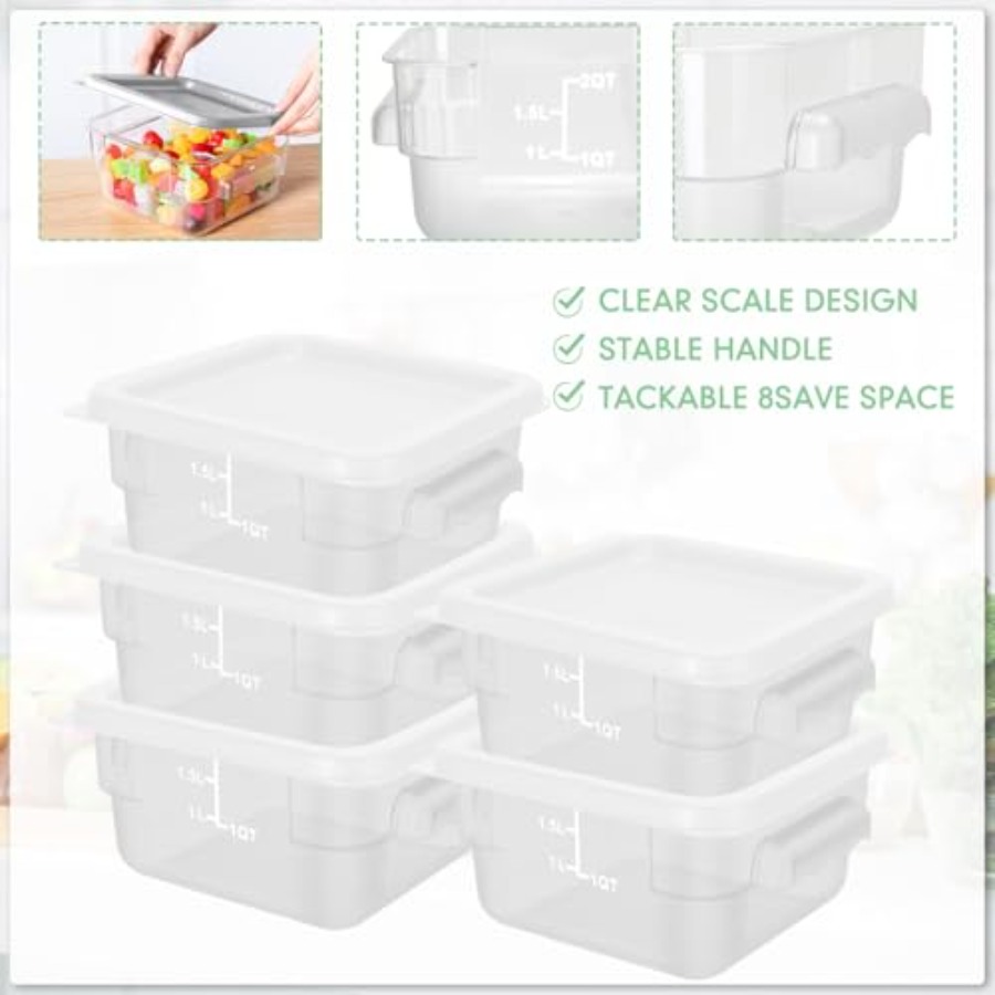8 Pcs 2 Quart Food Storage Con - Food Storage Quart Containers recension och pris