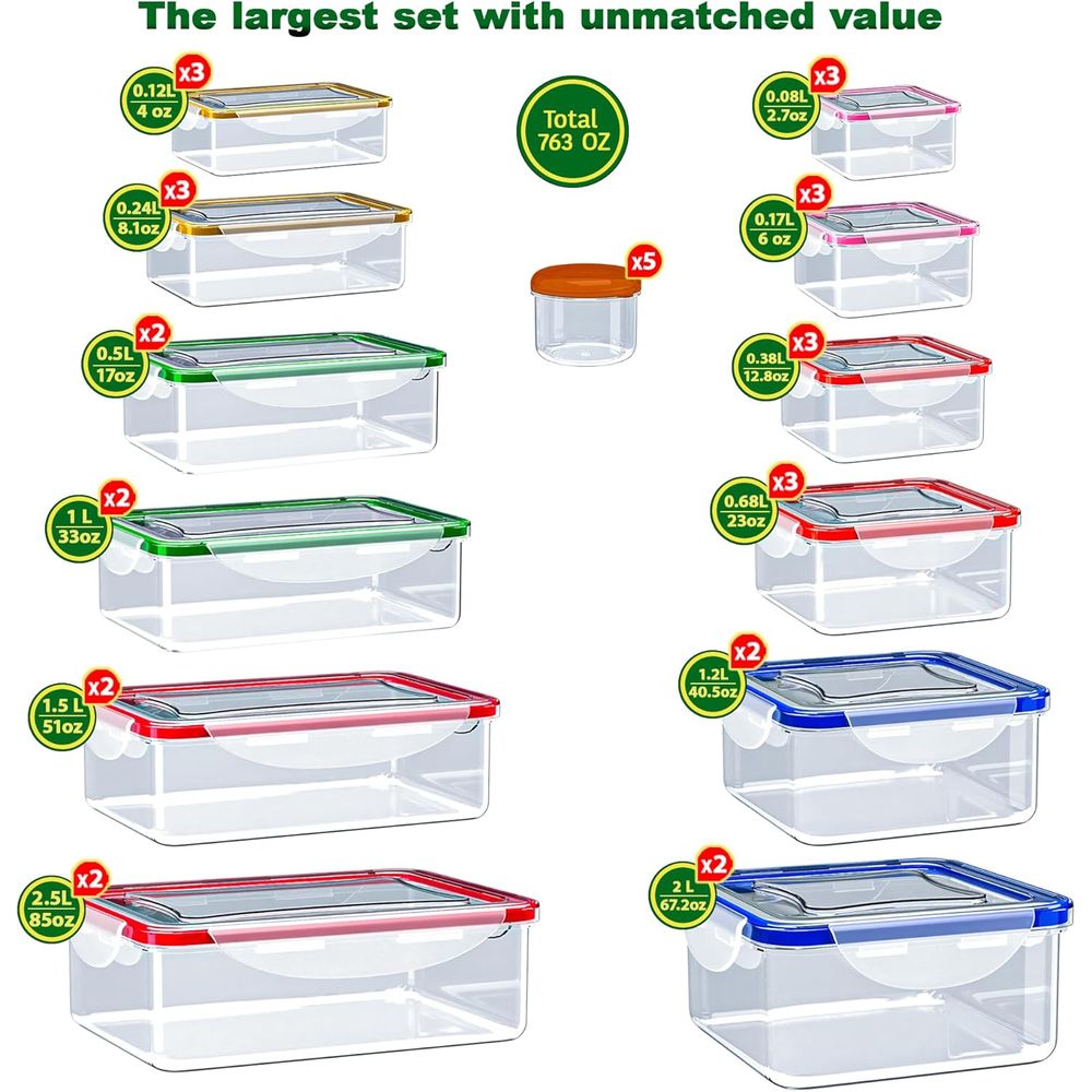 70 Pcs Large Food Storage Cont - Food Storage And Container recension och pris