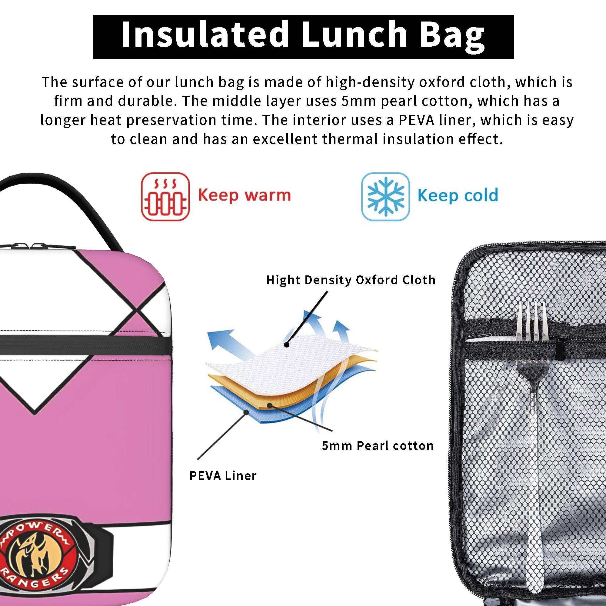 Power Rangers Insulated Lunch  - Food Storage Bags Reusable recension och pris