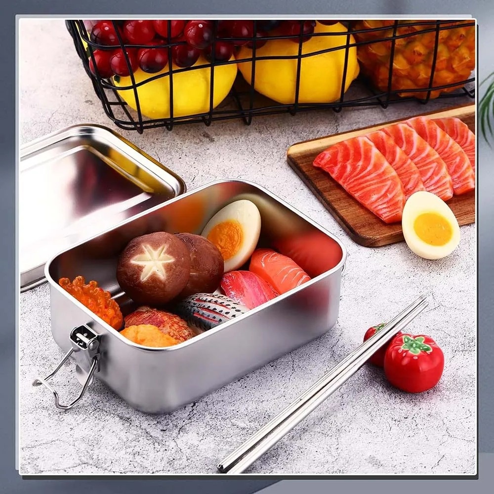Stainless Steel Bento Box Meta - Food Storage Lock Box recension och pris